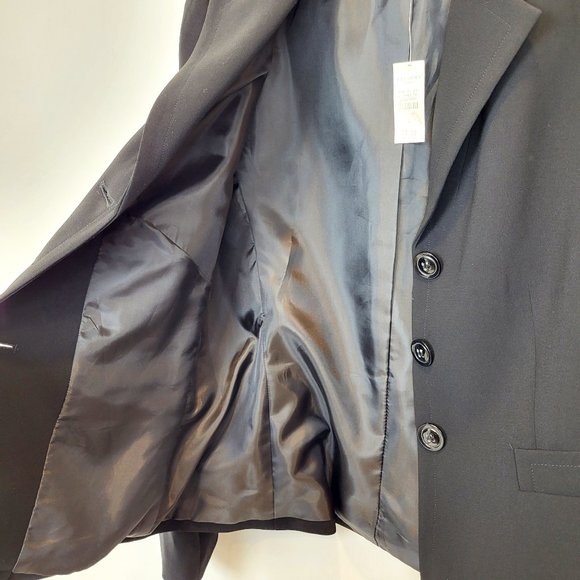 Talbots Outlet Black 3 Button V Neck Blazer, Rear Peplum Pleats, Size 4, NWT - Picture 7 of 12
